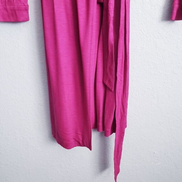 Diane Von Furstenberg Fushia Longsleeve Silk Blend Wrap Dress - Picture 2 of 6